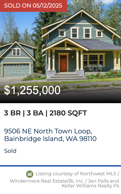 North Town Loop Sold by Jen Pells Windermere Bainbridge